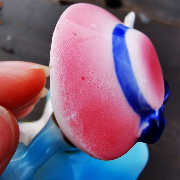 Vintage Japan Ceramic Waving Girl in Blue Dress Figurine - Picture 13 of 16